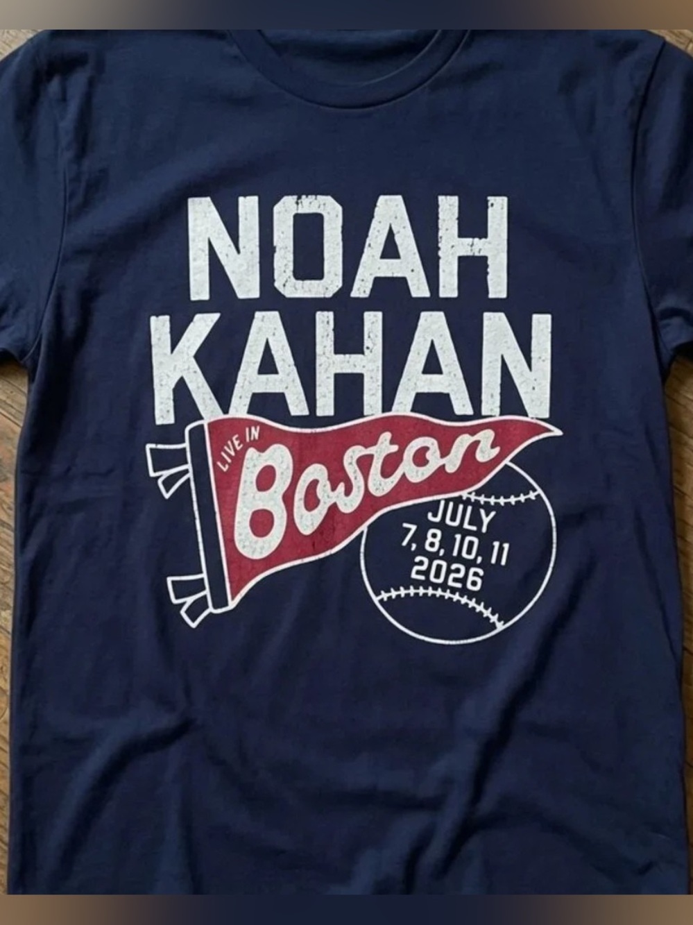 Noah Kahan Fenway Park Exclusive Concert 2026 T-shirt Indigo Blue